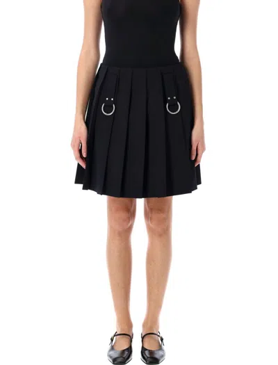 PRADA PRADA GABARDINE PLEATED MINI SKIRT