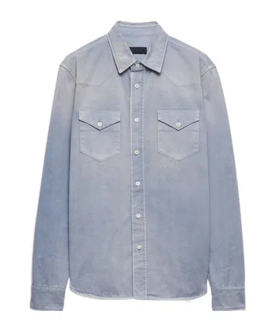 Prada Chest-pockets Shirt In Blue