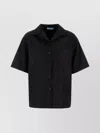 Prada Gabardine Shirt With Chest Pocket And Short Sleeves In Black