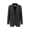 Prada Gabardine Single-breasted Jacket In Black