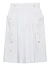 Prada Cotton Midi Skirt In White