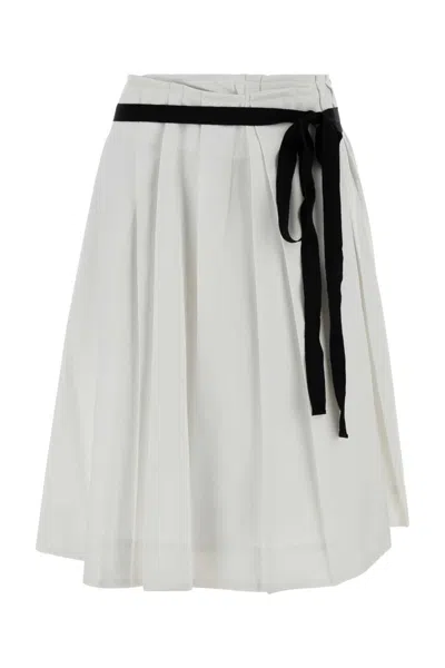 Prada Gabardine Skirt For Women In White