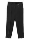 Prada Safety-pin Detail Wool Trousers Clothing In Gray