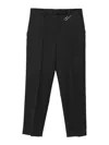 Prada Safety-pin Detail Wool Trousers Clothing In Black