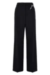 Prada Embellished Wool Gabardine Wide-leg Pants