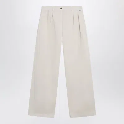 Prada Gabardine Trousers With Tailored Finish In Neutral