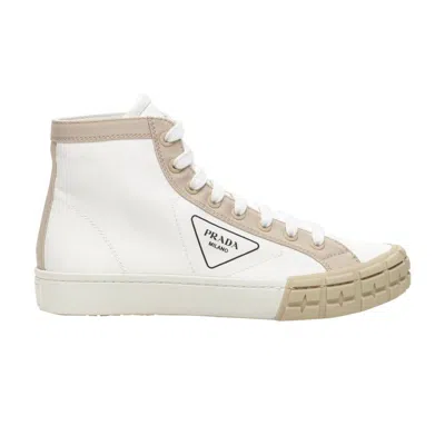 Pre-owned Prada Gabardine Wheel High 'white Khaki' | Men's Size 9