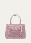 Prada Womens Pink Galleria Mini Crystal-embellished Satin Bag In Pink