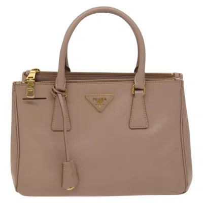 Pre-owned Prada Galleria Double Zip Tote Saffiano Leather Leather Bag () In Pink