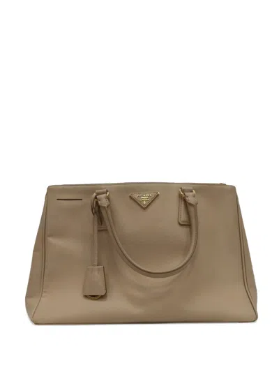 Pre-owned Prada Galleria Double-zip Tote Bag In Brown