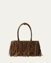 Prada Galleria Fringed Suede Shoulder Bag