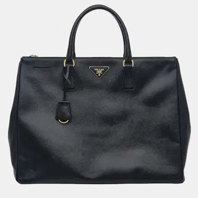 Pre-owned Prada Galleria Large Black Saffiano Leather Top Handle Bag