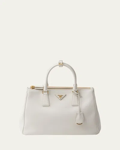 Prada Galleria Large Grain Leather Top-handle Bag In F0009 Bianco