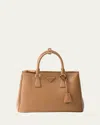 Prada Galleria Large Grain Leather Top-handle Bag In F0018 Naturale