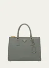 Prada Galleria Large Leather Top-handle Bag In F0480 Ardesia