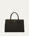 Prada Large Galleria Saffiano Leather Top Handle Bag In Nero