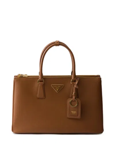 Prada Galleria Large Saffiano Leather Bag In Brown