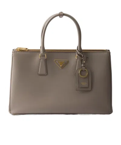 Prada Galleria Large Saffiano Leather Bag In Brown
