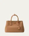 Prada Galleria Large Studded Leather Top-handle Bag In Naturale