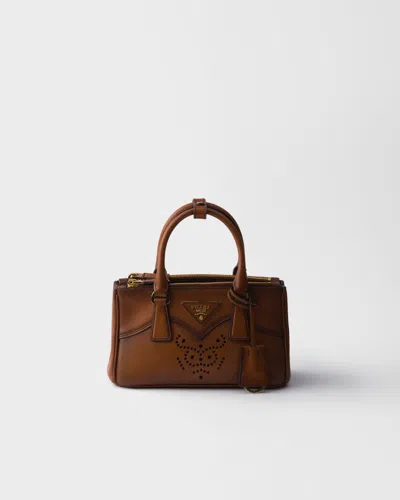 Prada Galleria Leather Mini-bag In Brown