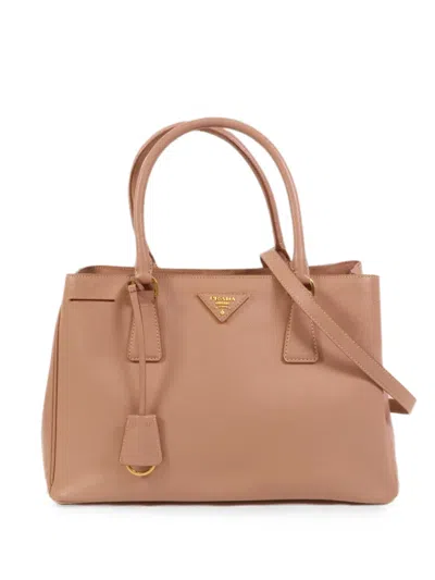 Pre-owned Prada Galleria Leather Shoulder Bag In Neutral