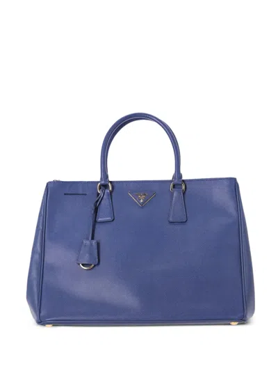 Pre-owned Prada Galleria Leather Tote Bag In Blue