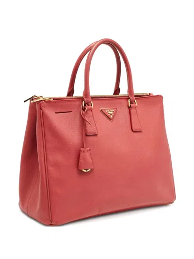 Pre-owned Prada Galleria Leather Tote Bag In Red