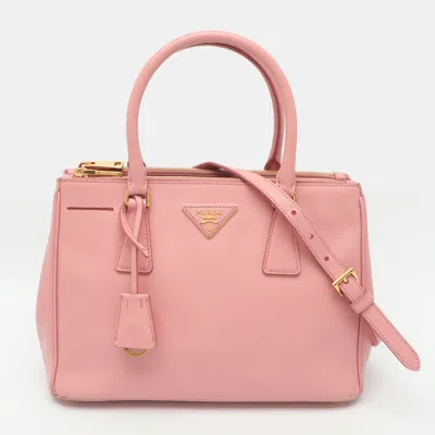 Pre-owned Prada Galleria Medium Pink Saffiano Leather Tote