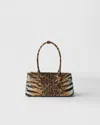 Prada Galleria Medium Printed Saffiano Leather Bag In Honig