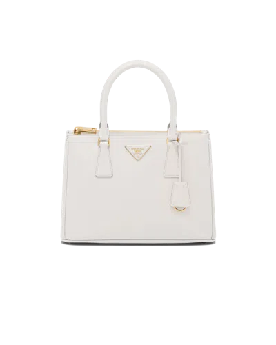 Prada Medium  Galleria Saffiano Leather Bag In White
