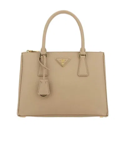 Prada Galleria Medium Saffiano Leather Handbag In Nude