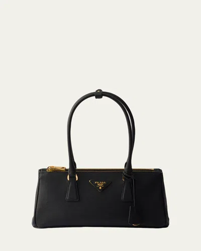 Prada Galleria Medium Saffiano Leather Top-handle Bag In Black