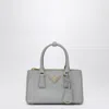 Prada Mini Galleria Saffiano Leather Handbag In Gray
