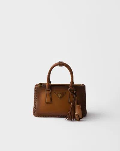 Prada Galleria Mini Bag Aus Leder In Brown