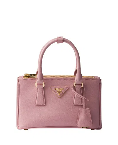 Prada Galleria Mini Saffiano Leather Bag In Pink