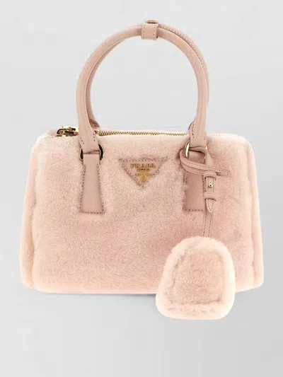 Prada Galleria Mini Shoulder Bag Leather Straps In Pink