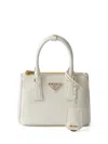 Prada Galleria Saffiano Leather Mini Bag In White