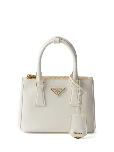 Prada Galleria Saffiano Leather Mini Bag In White