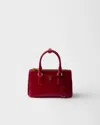 Prada Galleria Patent Saffiano Leather Mini-bag In Red
