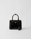 Prada Mini Leather Galleria Top-handle Bag In Schwarz