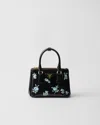 Prada Galleria Printed Brushed Leather Mini-bag In Schwarz