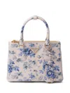 Prada Galleria Printed Saffiano Leather Bag In Blue