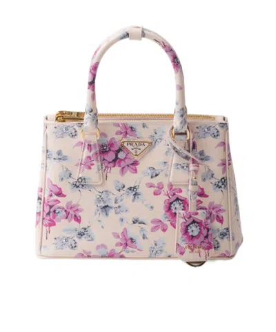 Prada Galleria Printed Saffiano Leather Bag In Begonia Powder