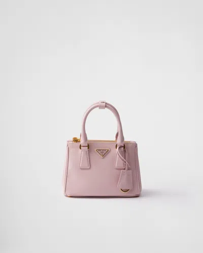 Prada Galleria Saffiano Leather Micro Bag In Alabasterrosa