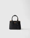 Prada Galleria Saffiano Leather Micro Bag In Black