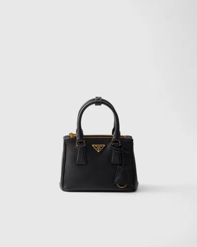 Prada Galleria Saffiano Leather Micro Bag In Black
