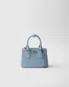 Prada Micro Saffiano Leather Galleria Top-handle Bag In Light Blue