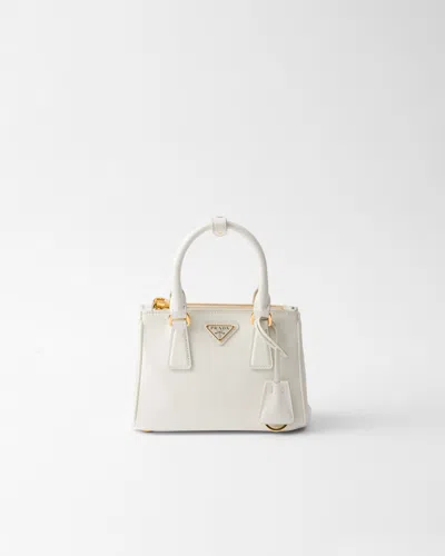 Prada Galleria Saffiano Leather Micro Bag In White