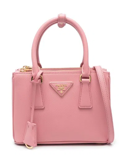 Prada Galleria Saffiano Leather Mini Bag In Pink
