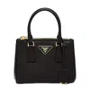 Prada Mini Leather Galleria Top-handle Bag In Black
